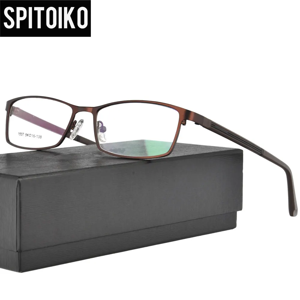 

SPITOIKO Full Rim Unisex Optical Frame Metal Recatngle Eyelasses Myopia Spectacles Eyewear Glasses MX1007