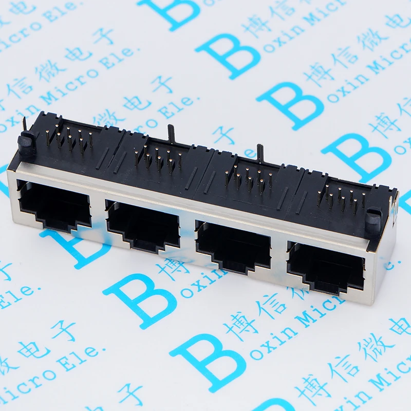 Разъем RJ45 56 1*4 без подсветки Сетевая розетка 4 порта 8p8c с защитой Нет осколков