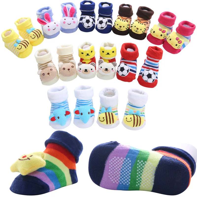

YOOAP Cute animal Cotton Baby Socks For Newborns baby Girl Boy Gift Anti Slip With Rubber Soles For Child Boy Girl baby things