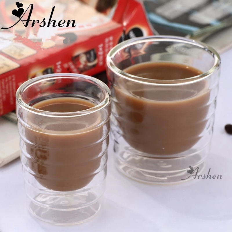 Arshen 85/150 мл резьба Двойная Стенка стеклянная кофейная кружка чистая ручная работа термостойкие чашки для чая и напитков здоровый напиток ст... Arshen 85/150 мл резьба Двойная Стенка стеклянная кофейная кружка чистая ручная работа термостойкие чашки для чая и напитков здоровый напиток ст...