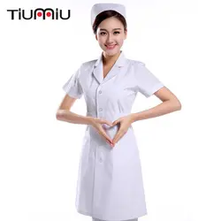 Новый Для Женщин больницы длинные Рубашка с короткими рукавами медицинский скраб модный дизайн Костюмы стоматологические халаты Красота