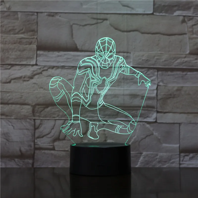 

Spiderman Spider Man Model Toy 3D Night Lamp with Touch / Remote Control LED Light Christmas Gifts Kids Hobbies AS1725