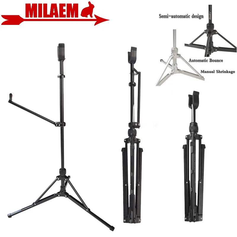 

Archery Bow Stand Aluminum Alloy Automatic Shrinkage Foldable Recurve Bow Holder Bracket Rack Hunting Shooting Bow Accessories