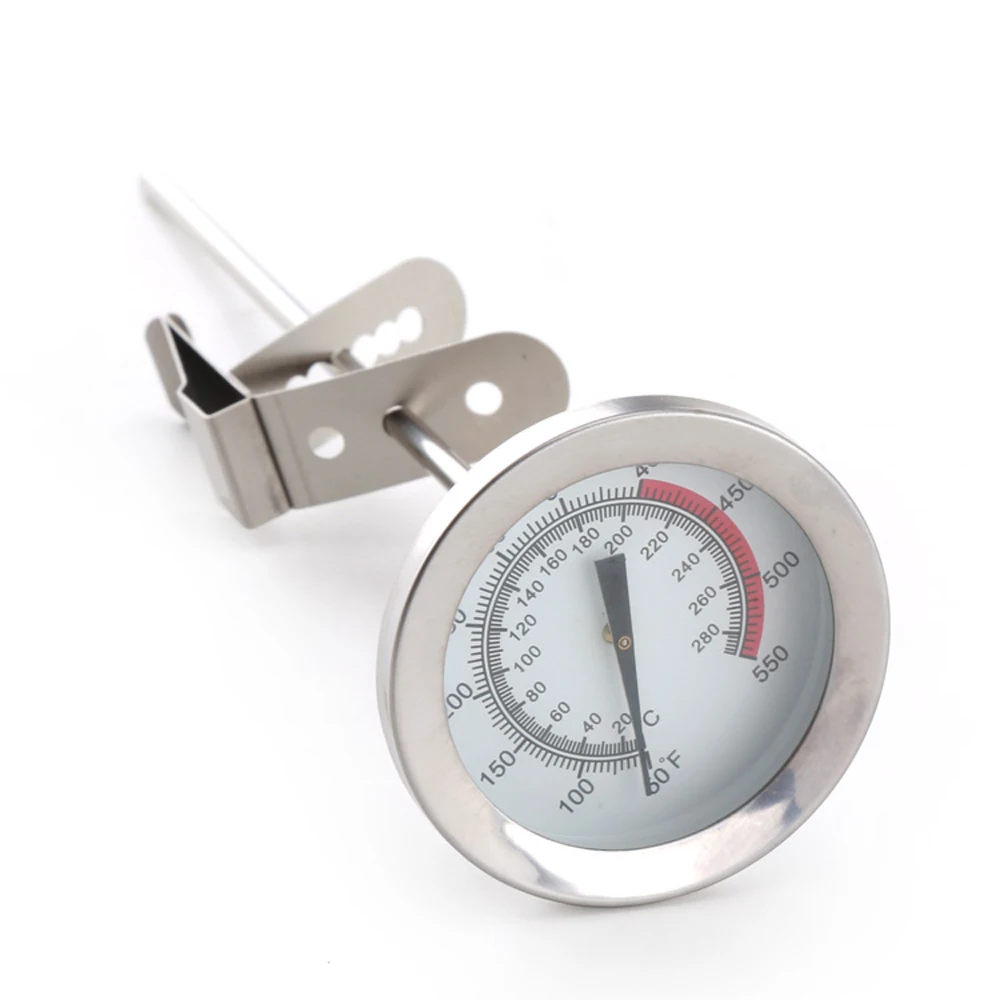 Stainless Steel Coffee Milk Cup Hanging Kitchen Thermometer 20cm Long