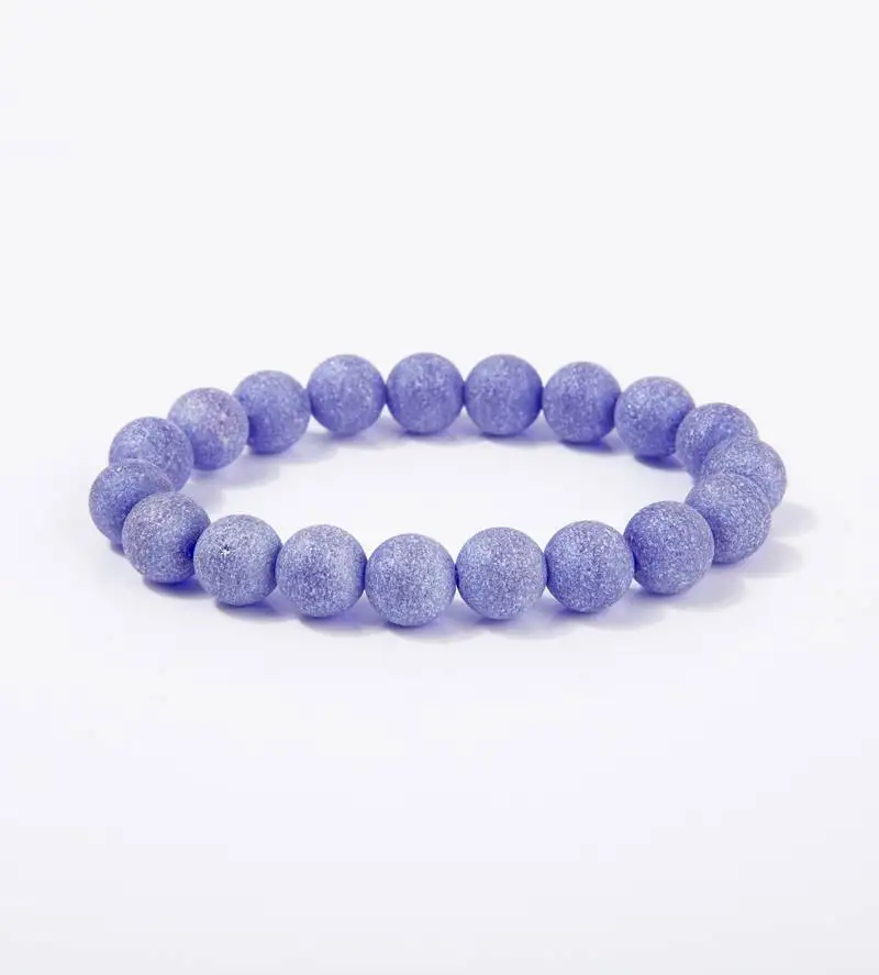 Модный браслет из черной лавы исцеляющий баланс бусины рейки Будды молитвенный браслет для йоги из натуральных камней женский драгоценный камень - Окраска металла: purple