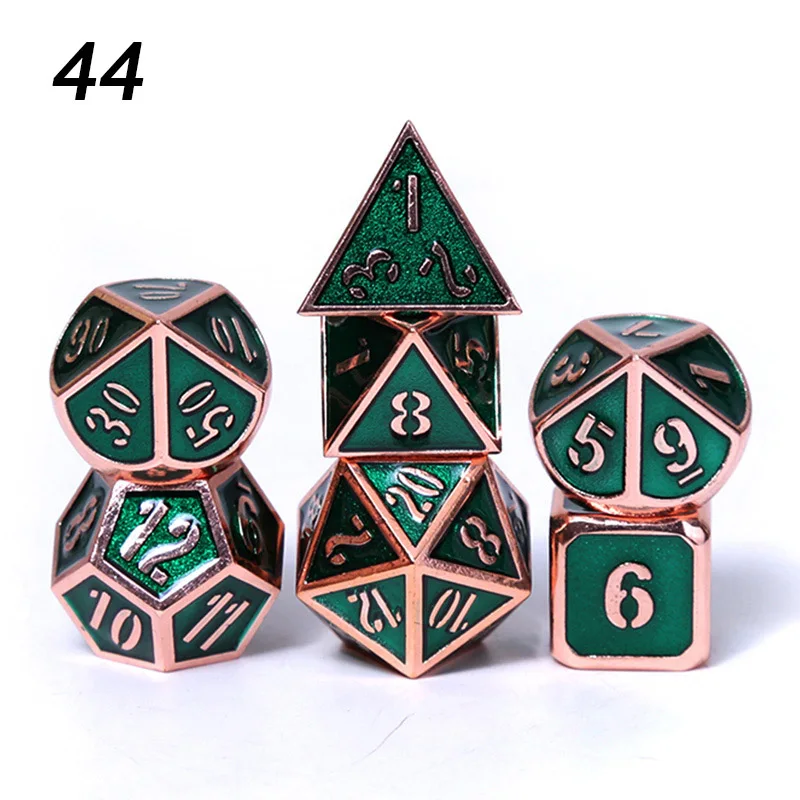 Chengshuo игральные кости DND Металл РГП набор многогранных Подземелья и Драконы d20 10 8 12 настольная игра цинковый сплав Серебристые цифровые кубики узор - Цвет: 44