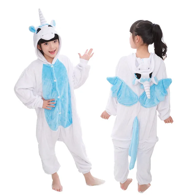 Kigurumi/пижамы с единорогом детские пижамы для мальчиков и девочек, фланелевые детские пижамы, комплект одежды для сна с животными зимние комбинезоны для детей от 4 до 12 лет - Цвет: Tenma 12