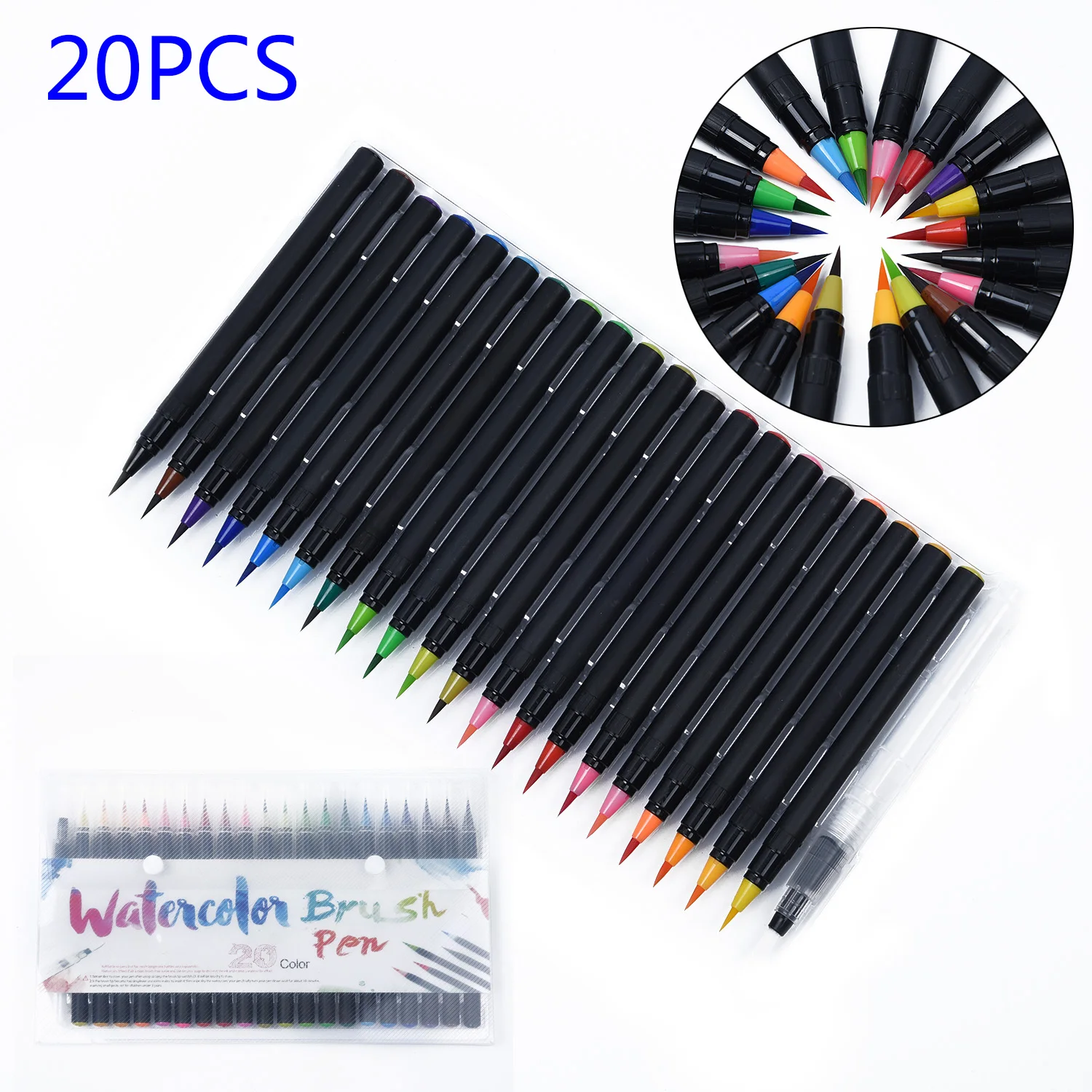 

17cm Watercolor Art Oil 20 Colors Fineliner Pen Set Drawing Pen Sketch Writing Colorful Colored Fine Line Marker Pro