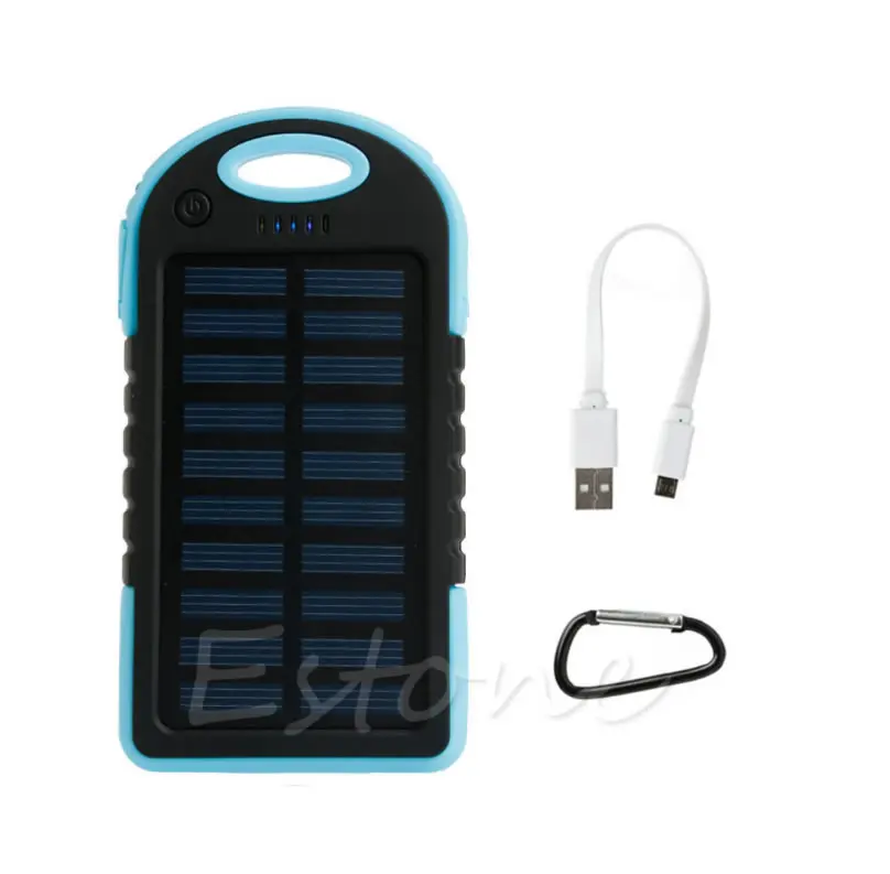 

OOTDTY 1PC New 12000mAh Waterproof Solar Charger Dual USB External Battery Power Bank