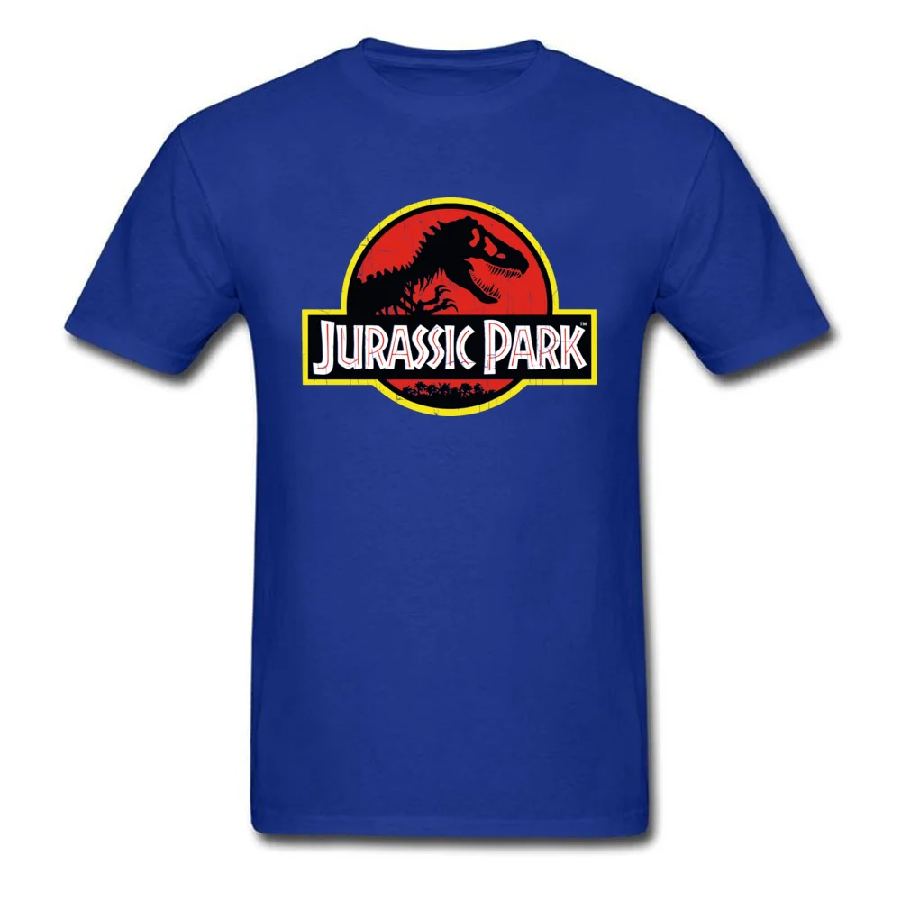 Fashion Jurassic Park Design Short Sleeve T-shirts ostern Day O Neck Cotton Tops Shirts for Men T-shirts Casual Jurassic Park blue