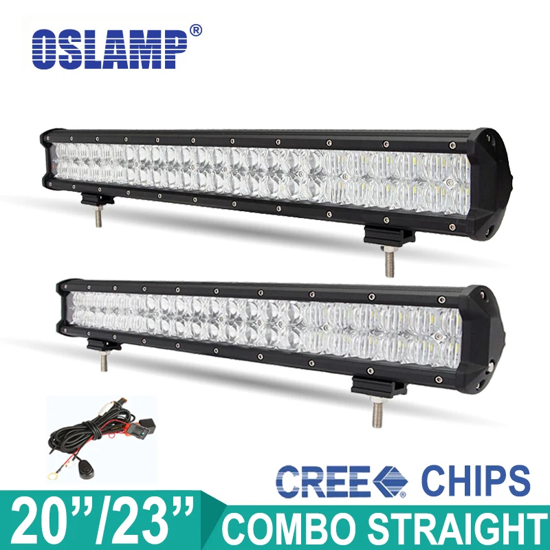 Oslamp 240W/210W CREE Chips 23/20 LED Light Bar OffRoad Work Light Bar Combo Driving Light Bar 12V 24V SUV ATV LED Bar+Bracket