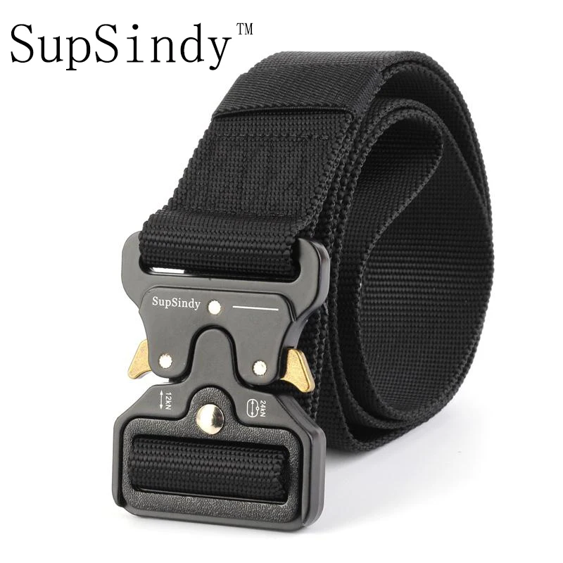 

SupSindy men's canvas belt Quick release Metal buckle military nylon Training belt Army tactical belts for Men strong male strap