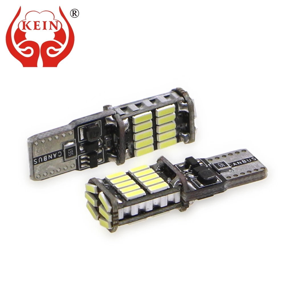 

KEIN 2PCS W5W LED T10 Bulb 26SMD CANBUS DRL T10 LED 194 168 501 4014 Side Wedge Light Signal Lamp 6000K 12V car styling Vehicle