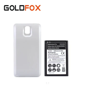 

High Capacity 6800mAh Extended Phone Batteria For Samsung Galaxy Note 3 N9000 N9005 N900A N9002 Battery + White Back Cover Case