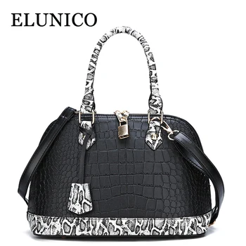 

ELUNICO Luxury Handbags Women Bags Designer Snake Pattern Tote Bag Ladies PU Leather Street Fashion Messenger Shoulder Bags
