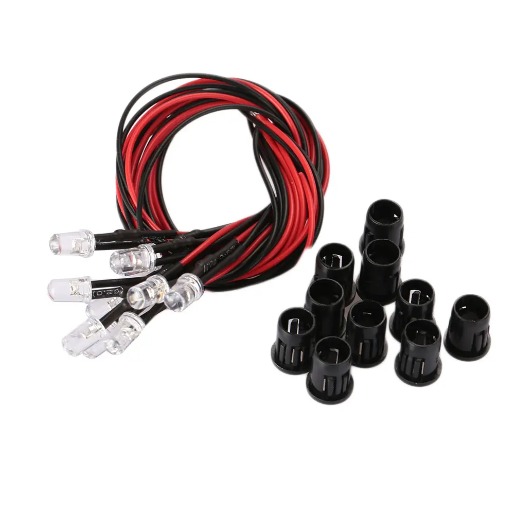 

5MM Lamp Car Boat Home Lighting Fixture LED Bulb DC 12V F5 Flexible 10PCS 5 Color Indicator Light Replacement Household