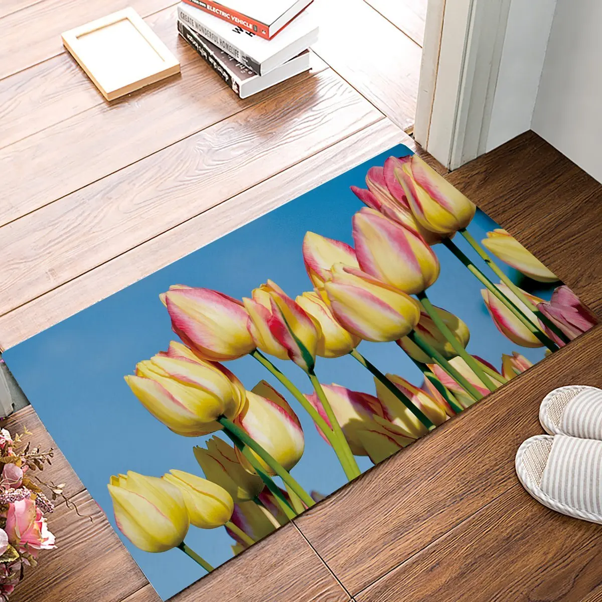 Buy Spring Tulip Flowers Door Mats Kitchen Floor Bath Entrance Rug Mat