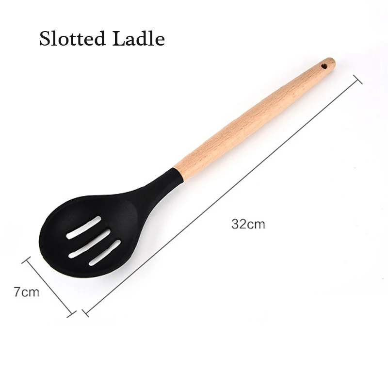 New 5Pcs/Set Silicon Kitchen Cooking Tool Set With Wooden Handle Heat Resistant Turner Soup Ladle Spoon Set Cooking Accessories New 5Pcs/Set Silicon Kitchen Cooking Tool Set With Wooden Handle Heat Resistant Turner Soup Ladle Spoon Set Cooking Accessories
