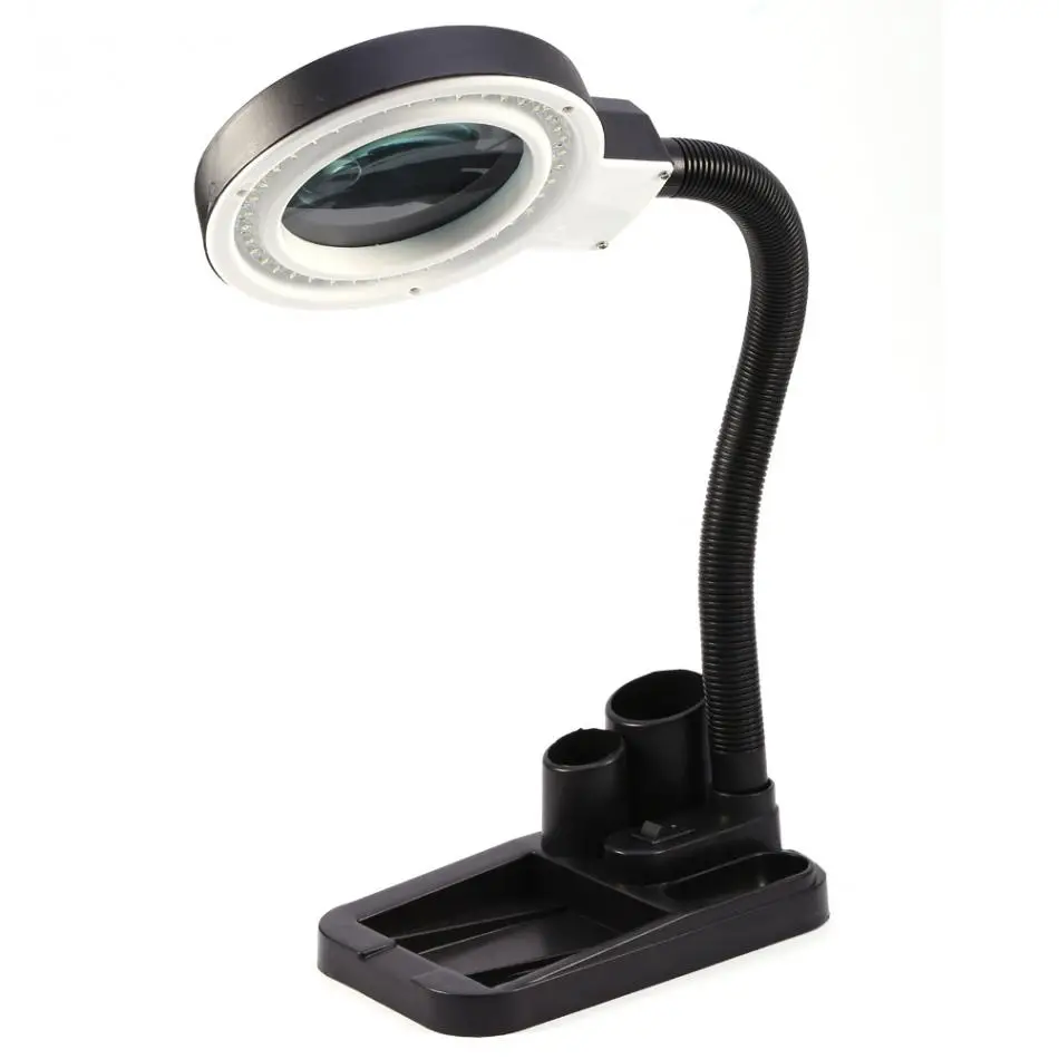 

LED Nail Art Magnifying Desk Lamp 40 LED lights Tattoo Illuminated Lighting 5X 10X Stand Magnifier Desk Table Lamp US plug