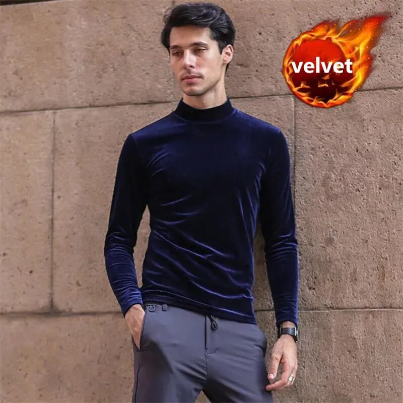 Мужская бархатная водолазка с длинным рукавом размеры до 7XL|t shirt|tee shirtt-shirt men |