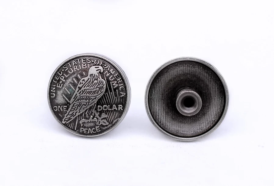 Монета Rivetback монета CONCHO партия 10 шт. Репродукция серебряного доллара орла 3/4 дюйма