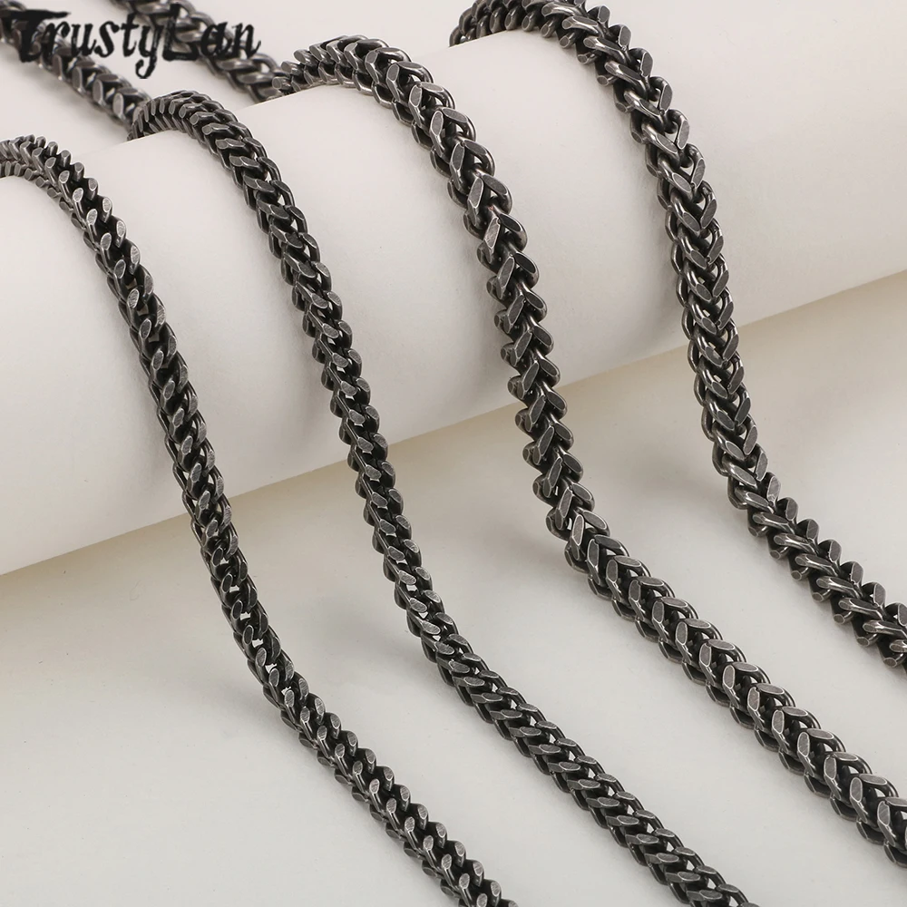 

Single Mens Necklace Classic Keel Style Link Chains 4/5MM Wide Long Necklace For Men 316L Stainless Steel Best Friends Jewelry