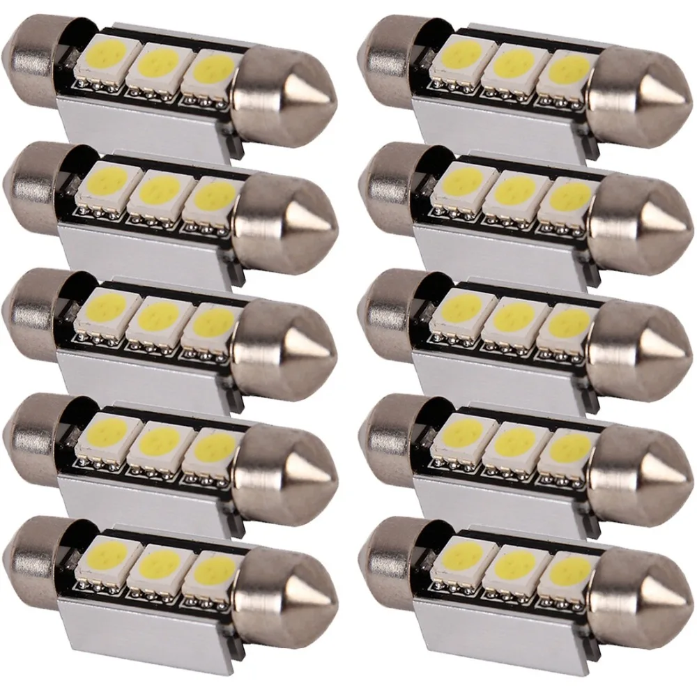 100 шт. C5W 36 мм Светодиодная гирлянда canbus 3smd 5050 c5w 31 39 42 smd купольная светодиодная