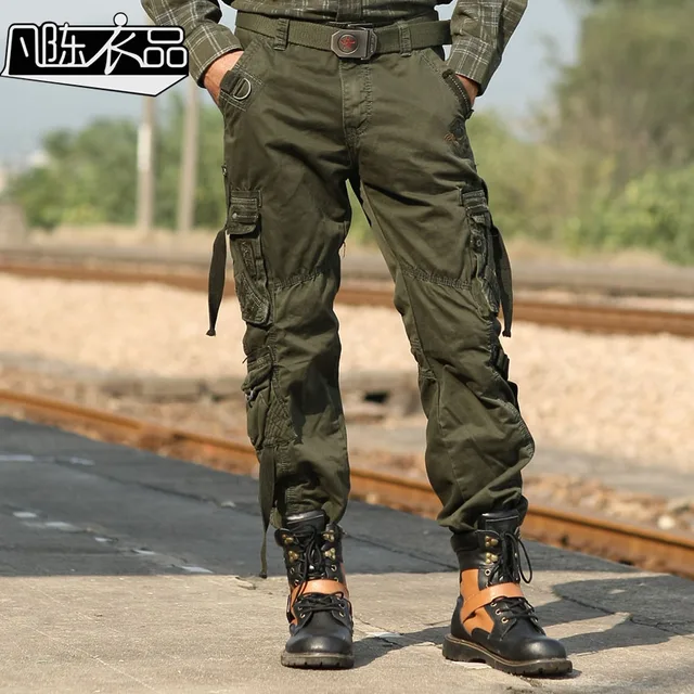 2014 Fashion Brand Men'S Army Green Cargo Pants Military