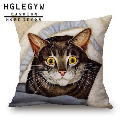 HGLEGYW Pet Cat наволочки пледы наволочка хлопок белье с принтом наволочки для офиса дома Бесплатная доставка
