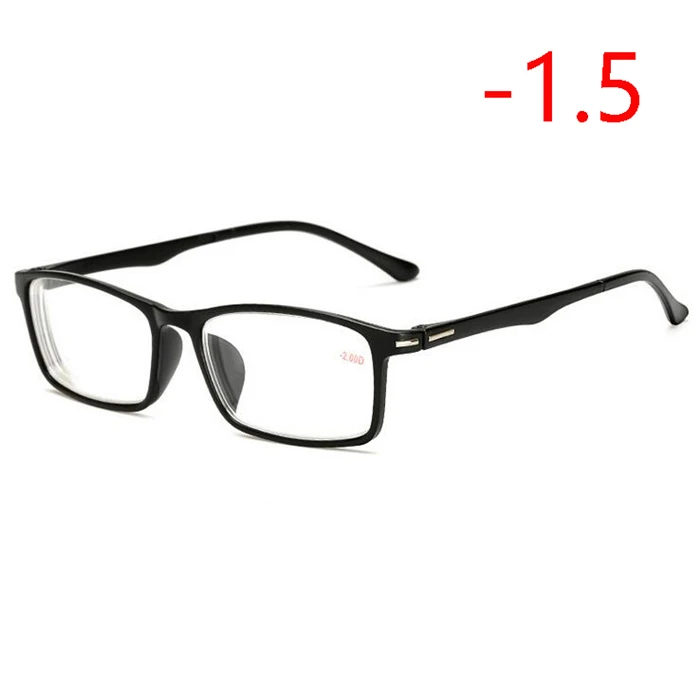 Диоптрические-1,0-1,5 To-4 TR90 студенческие очки для близорукости унисекс Ретро квадратные близорукие очки черный/прозрачный серый - Цвет оправы: Myopia 150