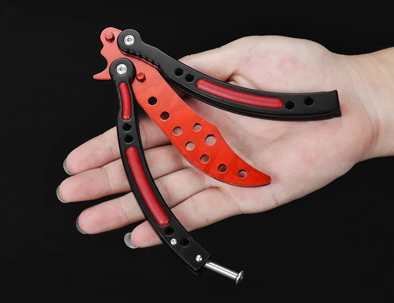 Красная бабочка игрушки нож сплав отправлен BALISONG складной бабочка ножи SwitchBlade практика инструменты подарок для мальчиков ребенок на открытом воздухе