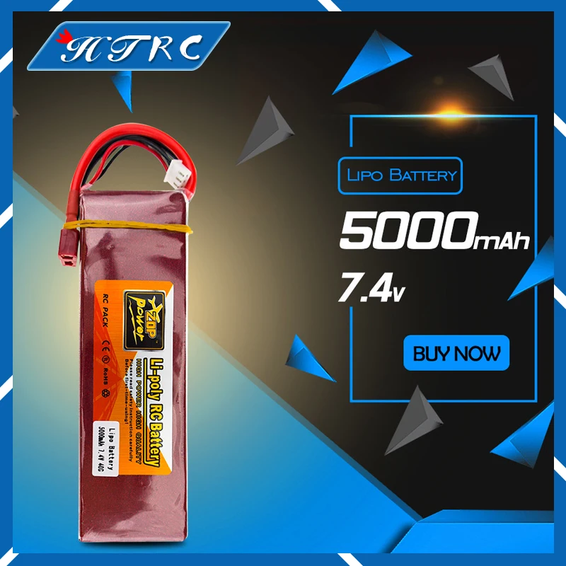 7.4 В Мощность 5000 мАч 40C lipo Батарея ZOP T XT60 удаленного Управление Запчасти и
