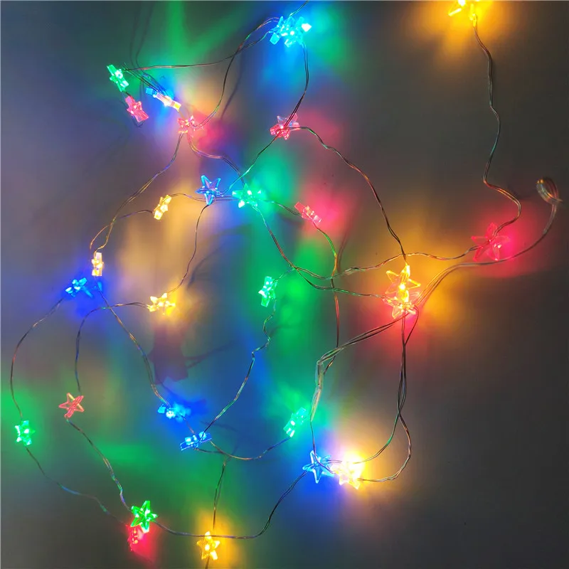 3 M flor luz batería luces led decoracion Navidad para Navidad Garland Party Wedding decoración estrella corazón