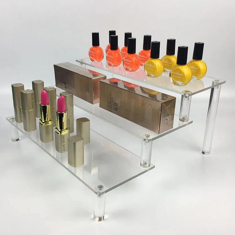 New Fashion 3 Tier Acrylic Makeup Organizer Nail Polish Display Cosmetic Stand Plastic Jewelry Toy Storage Glasses Rack Jewelry Packaging