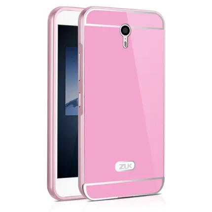 Роскошный чехол для lenovo ZUK Z1, металлическая алюминиевая рамка, бампер, пластиковая крышка для lenovo ZUK Z1 Z1221, зеркальный мультяшный чехол для телефона 5.5inc - Цвет: Pink