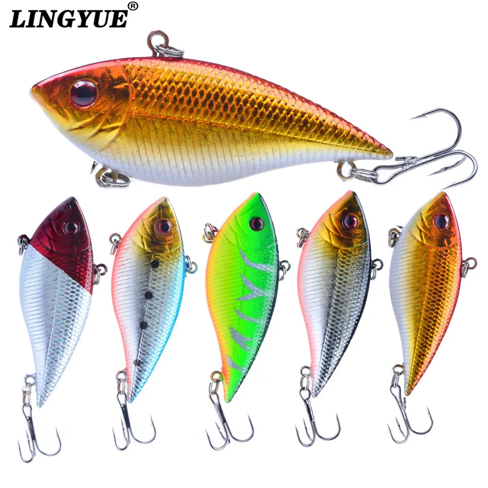 

New 1pcs Fishing Lures High Quality Lifelike Bass Wobblers Fishing bait Artificial Plastic VIB Lure With Treble Hooks Tackle