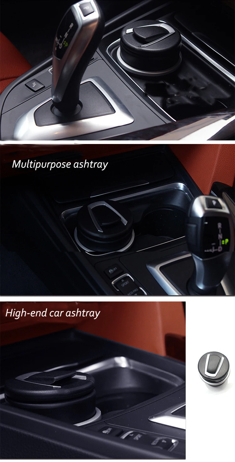 1PC Portable Auto Car Truck LED Cigarette Smoke car Ashtray Blue LED Light Smokeless Ashtray Cigarette Holder Anti-slip Rubber