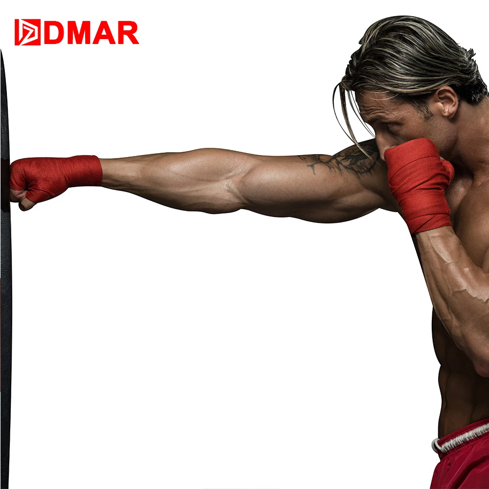 

DMAR 2pcs/roll 2.5M Cotton Boxing Sports Strap Kick Boxing Bandage Sanda Thai MMA Taekwondo Hand Gloves Wraps Gym Home Fitness