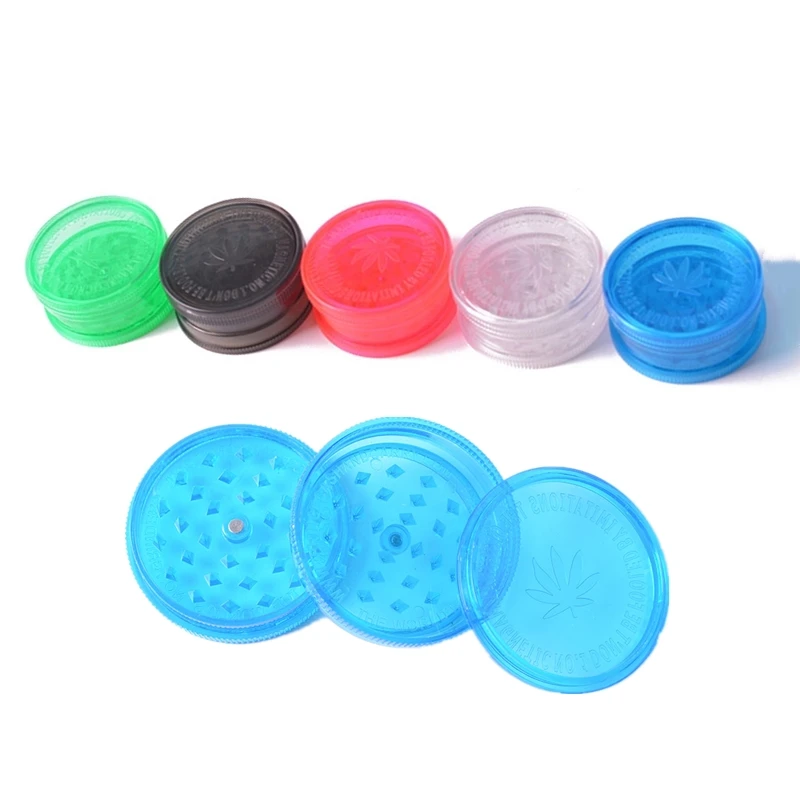 

wholesale cheapest 60mm 3 pieces layer part acrylic plastic smoking tobacco herb weed grinder
