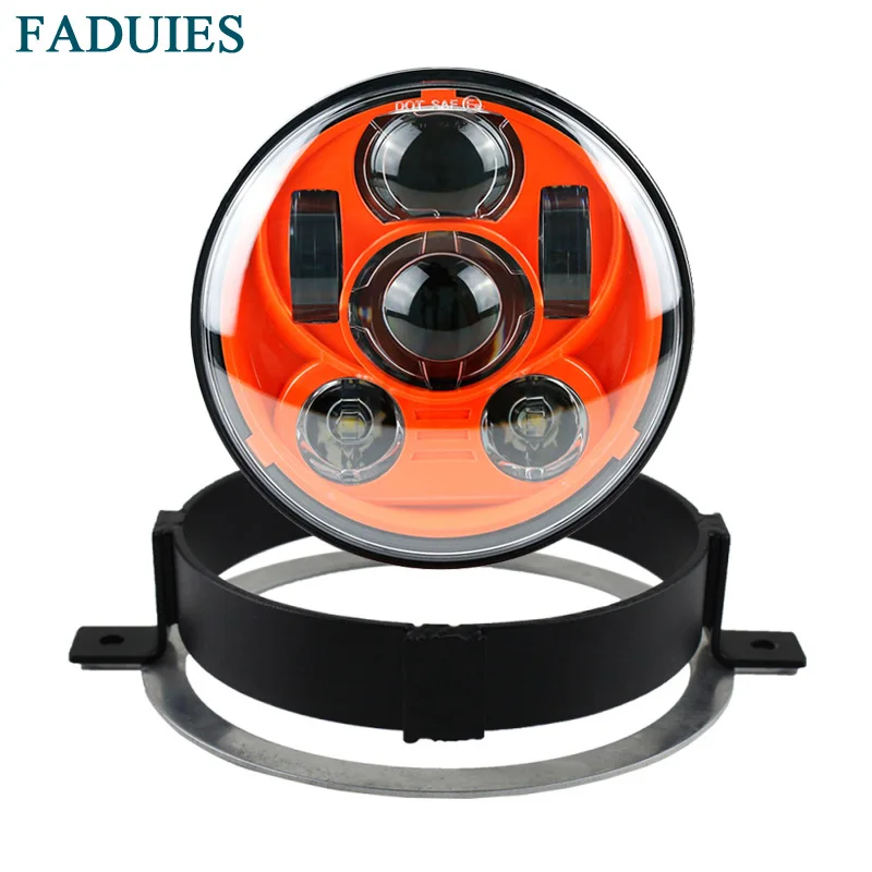Honda VTX 5 34 LED Chrome Headlight Kit with Bracket and Hardware - Plug and Play - Daymaker (5) 2