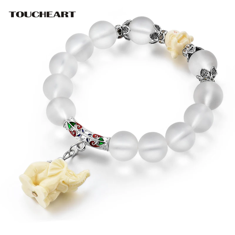 

TOUCHEART Elephant Glass Bead Bracelet & Bangles Charm For Women Girl Luxury Brand Jewelry Making Friendship Bracelets SBR180013