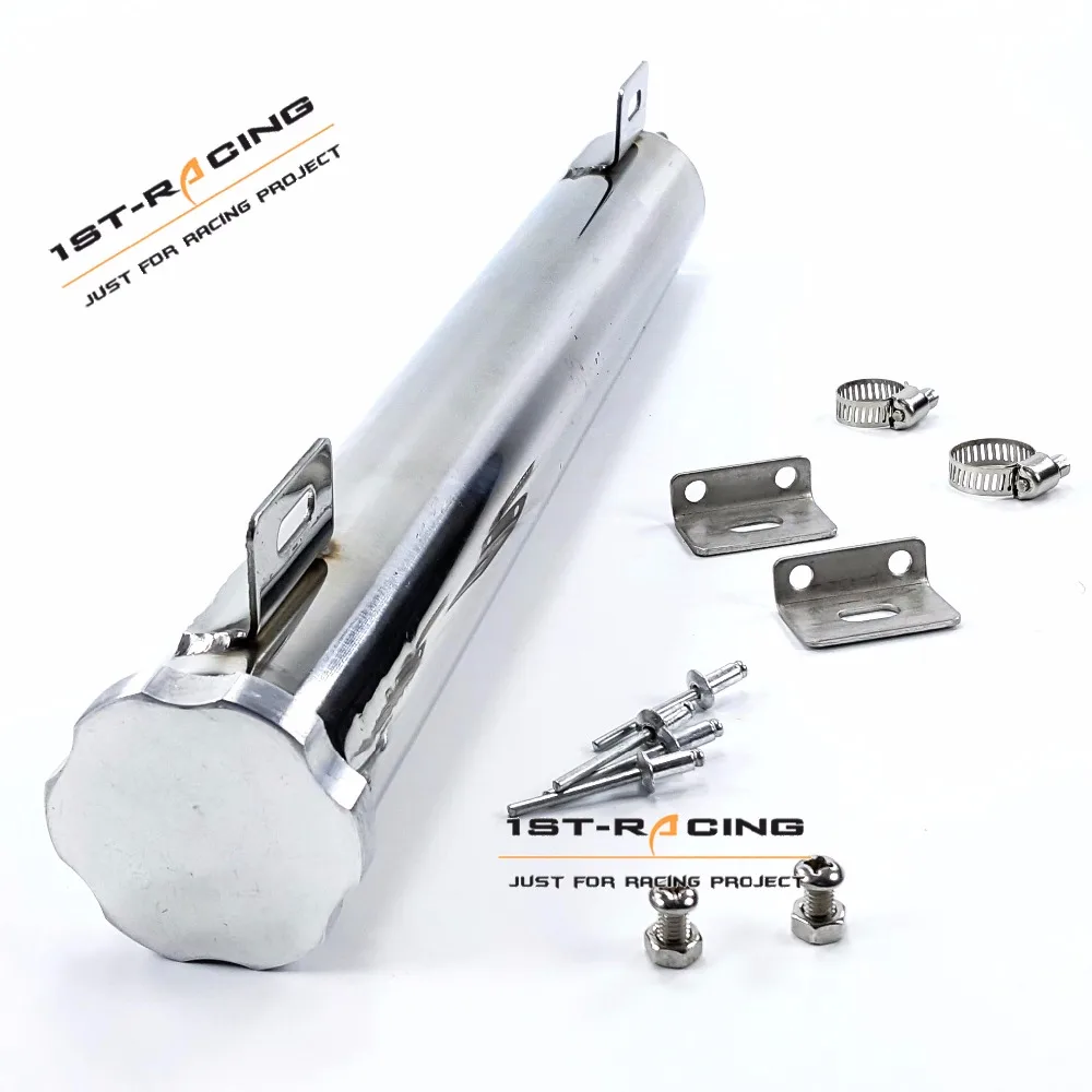2/"x15/"Polished Stainless Steel Radiator Universal Overflow Tank For Universal