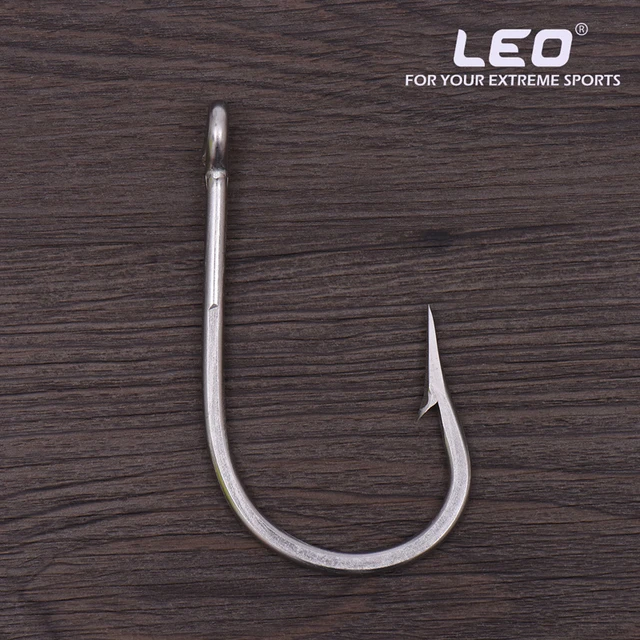 LEO 2pc Deep Sea Ocean Fishing Hook For Big Fish Stainless Steel