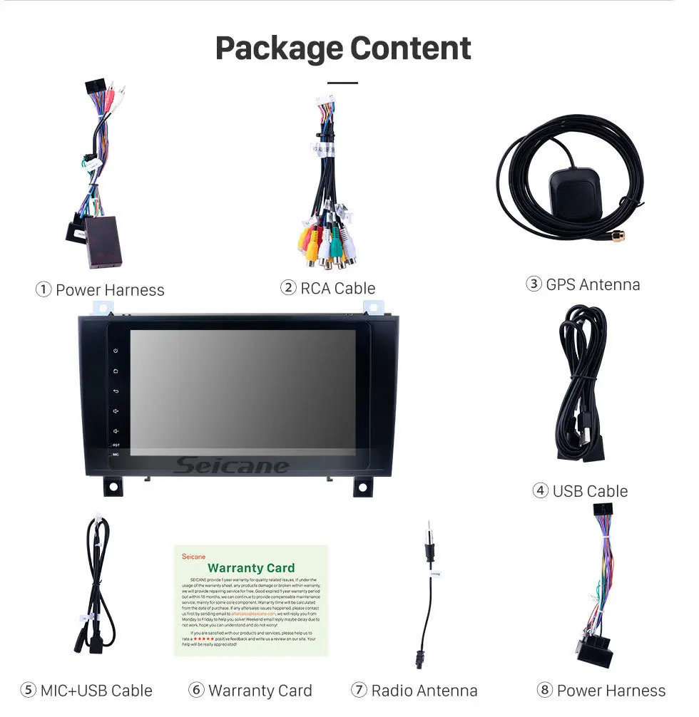 Top Seicane Android 9.0 8inch 2 Din GPS Car Radio For 2000-2011 Mercedes SLK Class R171 SLK200 SLK280 SLK300 SLK350 SLK55 17