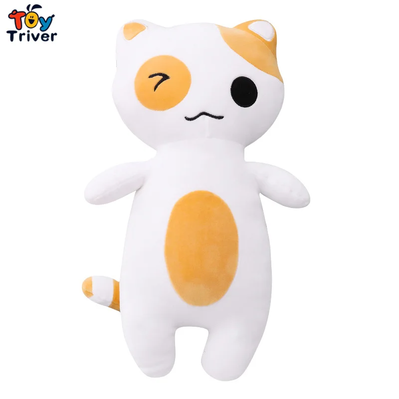 Kawaii Neko Atsume кошка кошечка плюшевая игрушка длинная подушка мягкая кукла малыши