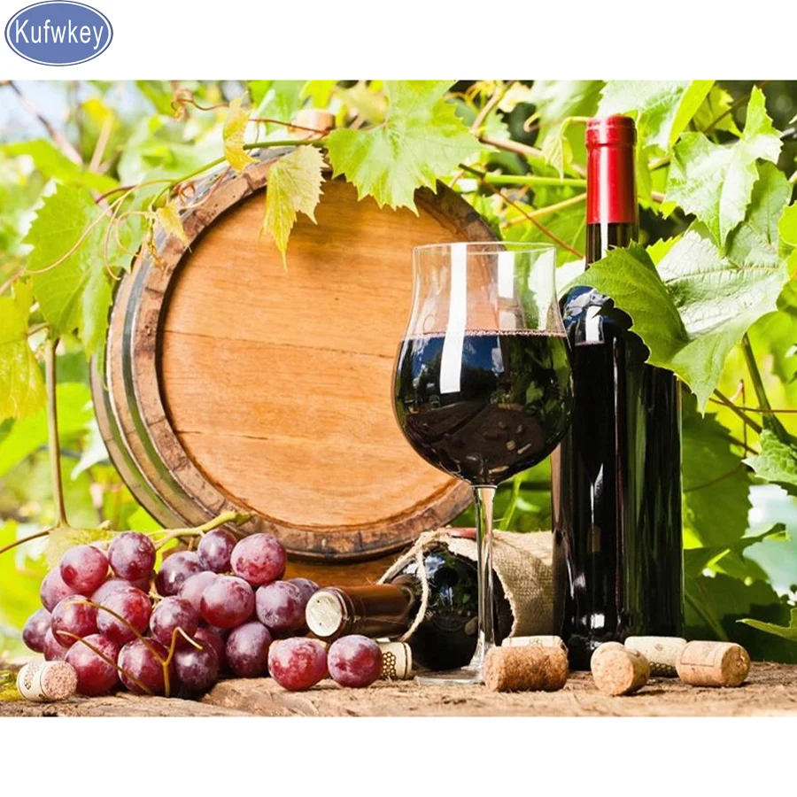 

5D Diy Diamond Painting grapes and wine,Stitch Cross,full Diamond Embroidery mazayka 5d Diamond Mosaic Stickers Home Decoration