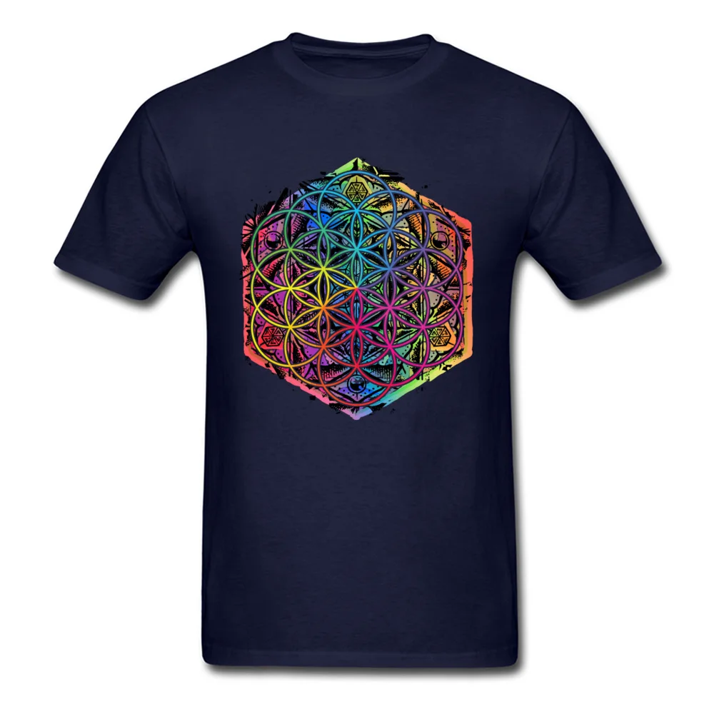 Новое поступление, Мужская черная футболка с надписью «Sacred Geometry Flower of Life», «Мандала», Уникальные футболки с короткими рукавами