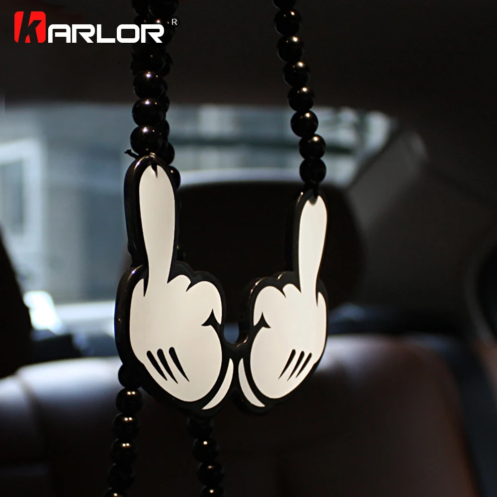 

Middle Finger Despise Gesture Ho Car Auto Fashion Pendant JDM Hellaflush Rear View Mirror Ornament Hanging Dangle Car-Styling