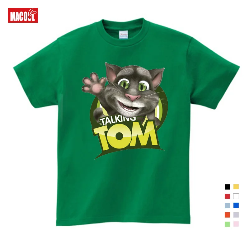 The Children's Favourite Online Games Can Talking Tom Cat Prints Child Summer Shirt Cat Tom and His Friends Cartoon Costumes 5T