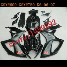 Полный обтекатель для SUZUKI пресс-форм GSX-R600 матовый черный 750 K6 06 07 2006 2007 GSXR600 750 GSXR600 GSXR750 тела комплект Ning